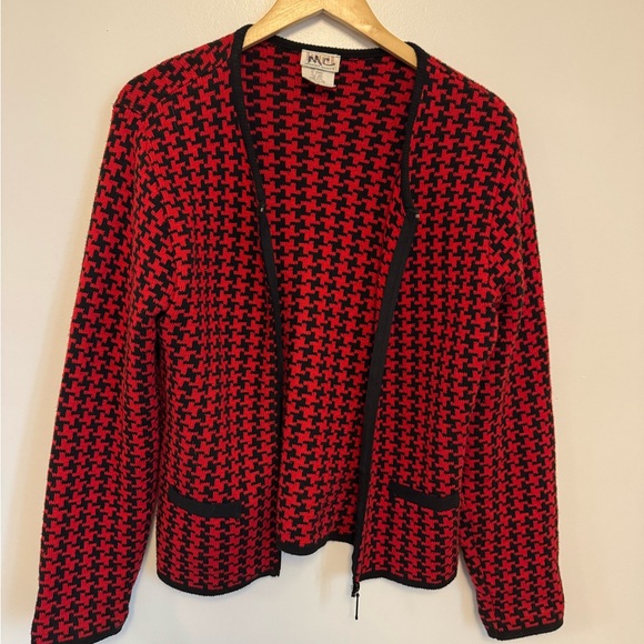 Braemar by Jeremy Scott houndstooth zip cardigan - Picture 5 of 7
